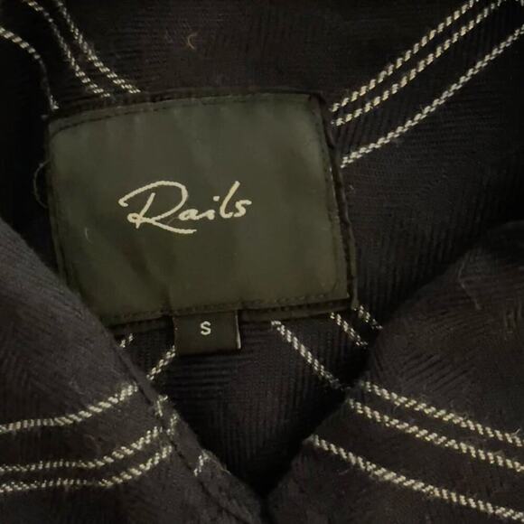 Rails Hunter Navy Snow Metallic Plaid Button Down Shirt Women’s Small - Picture 5 of 9